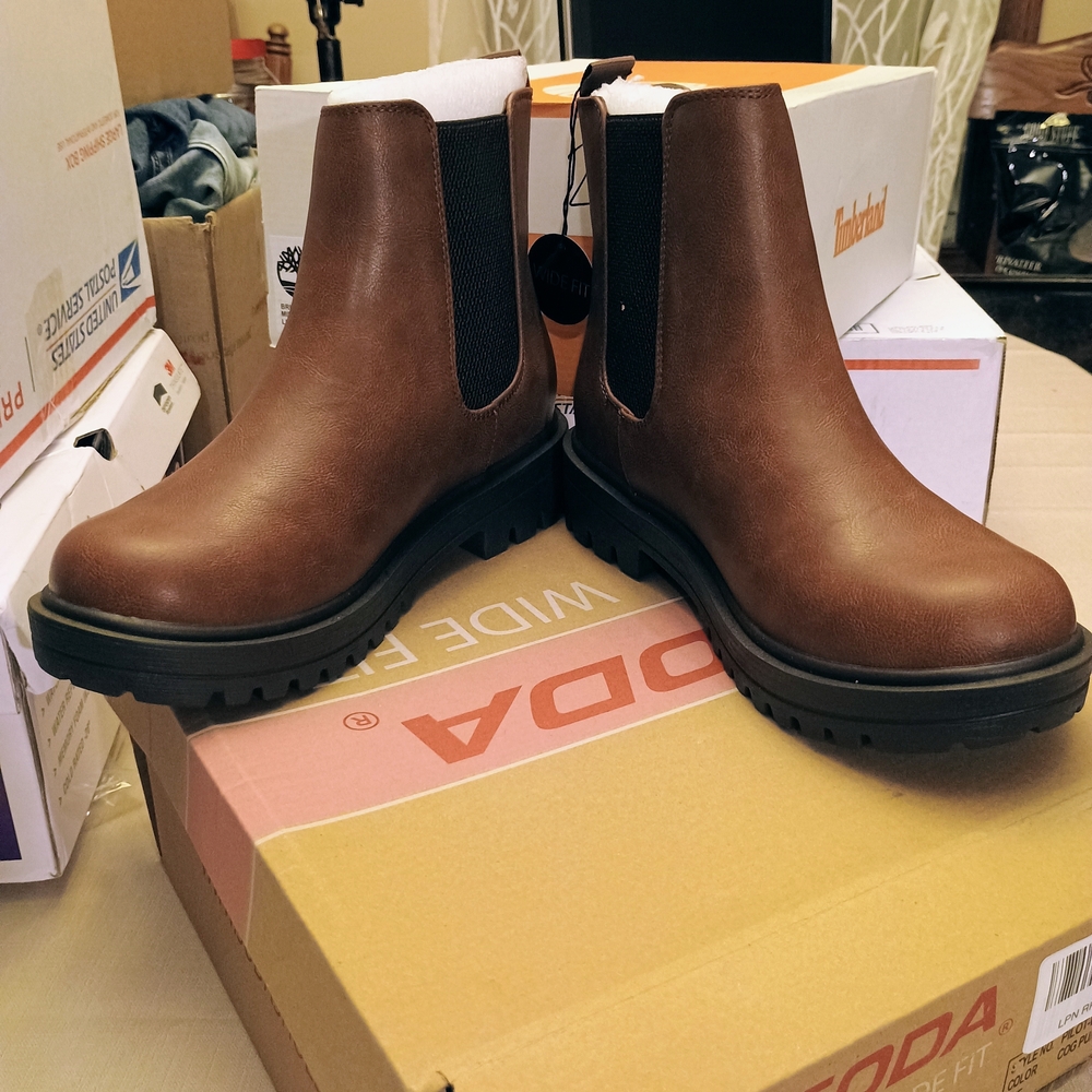 Soda Chelsea Brown Winter & Rain Boots